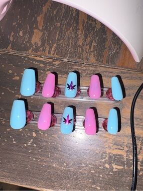 Handmade Press On Long Coffin Nails